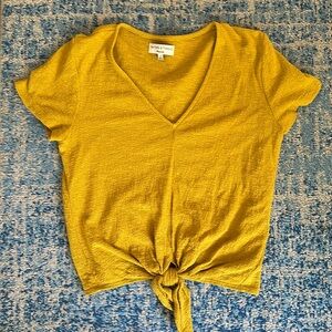 Madewell texture and thread front tie shirt